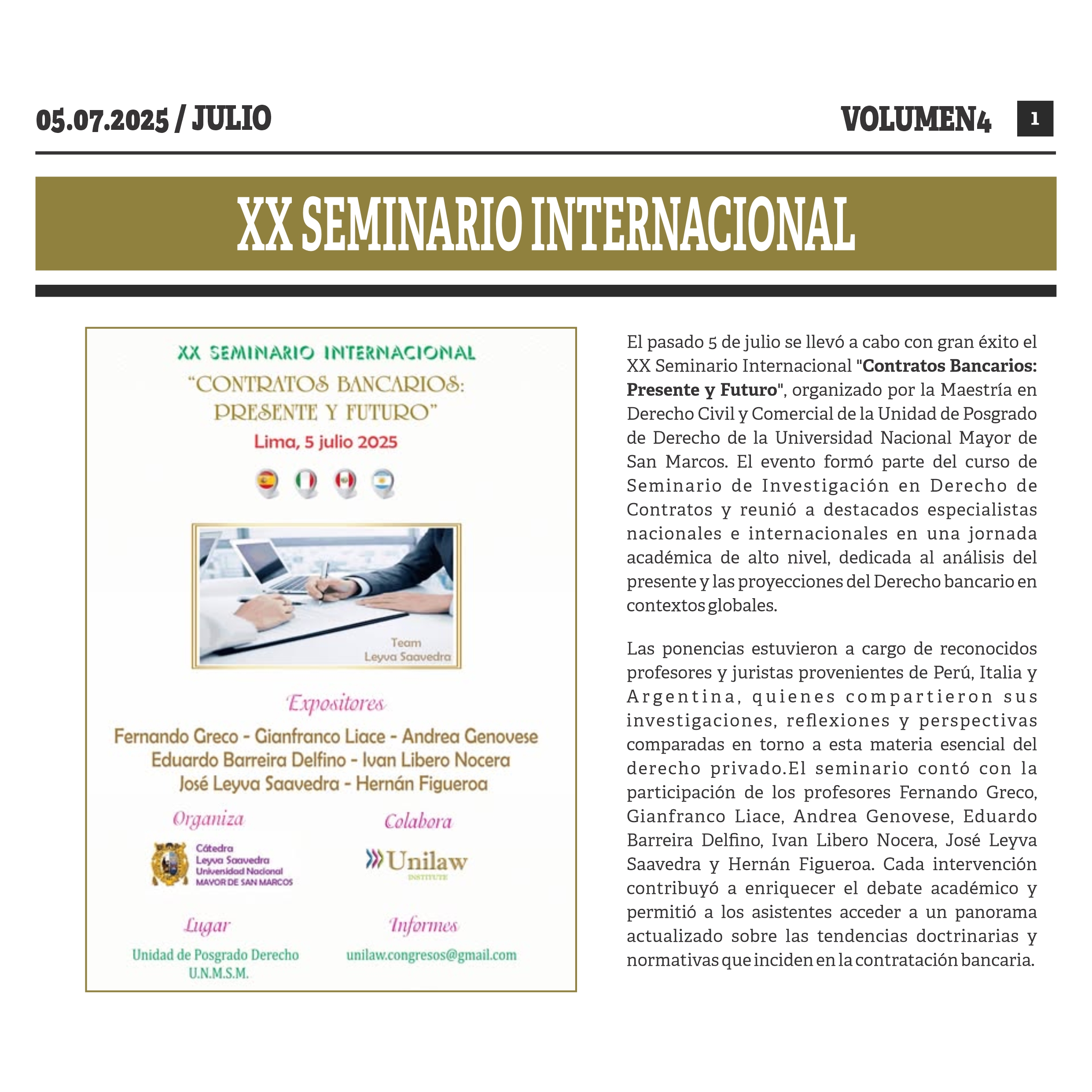 XX Seminario Internacional